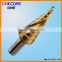 HSS step drill with spiral flute ( TIN coating)--CHTOOLS