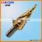 HSS step drill with spiral flute ( TIN coating)--CHTOOLS