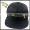 front golden zipper decoration good leather custom snapback hats