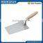 German pattern bricklaying trowel with wooden handle, carbon steel blade