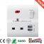2 USB 13A british wall socket 2.1A output
