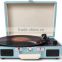 Cheap price leather portable suitcase turntable gramophone with MP3 and bluetooth