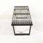 Modern Patio Bench Furniture Slat Park Bench Seat Black Baking Parts Legs