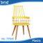 KD cheap plastic dinning chair with wood legs