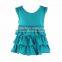 Wholesale high quality with cheap prices boutique cotton knit solid blank ruffle sleeveless fashion kid girl mini skirt