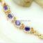Multiple Choice Jewelry with Zircon Gold Purple Colorful Bracelet