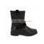 New Design Kids Warm Fur Lining Black Half Boots With Leather Upper
