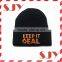 Fold up custom made beanies with logo embroidery
