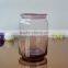 Colored different size transparent storage glass jar with glass lid glass bottle for food