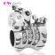 X272 Wholesale Zodiac Tiger Charms,Real 925 Silver Micro Paved Charms