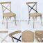antique stackable colorful cross back wood chair