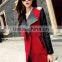 Winter Womens Long Warm PU Leather Sleeve Jacket Coat Parka Trench Windbreaker