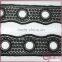 Black polyester embroidery lace trim, chemical lace trimming with holes for dress
