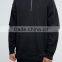 Custom Dropped Shoulders Zip Front Double Layered Waffle Sleeves longline With Hood Black Men's 100% Cotton Casual Hoodies