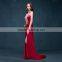 MGOO High Quality Satin Halter Long Dresses Diamond Split Leg Floor Length Pattern Plain Sexy Prom Dress 2072