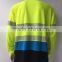 Wholesale contrast long sleeve hi vis safety 3M tape AS/NZS reflective fluorescent polo shirt