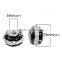 Lampwork Glass European Style Large Hole Charm Beads Round Silver Plated Core Black Clear Rhinestone
