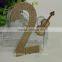 Hot sale 1000pcs gold glitter paper number "2" Decor Festive Birthday Party New Year,Christmas ,Cake,Crafts