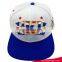 cusotm blue and white snapback cap wholesale embroidery baseball cap