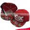 Factory Price Red Hip Pop Custom Acrylic Snapback Cap Wholesale With Printed Flower Visor