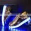 latest high quality OEM color and label USB kid boys and girls LED sneakers shoes