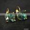 square beryl gold plated earrings finding clip