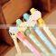 new small pure fresh animal gel pen 0.38 mm black ink Lovely small wooden ruler pen