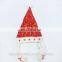 OEM Wholesale Golden Stars Decorated LED Flashing Light Up Non Woven Fabric Santa Claus Christmas hat with Braids for Girls