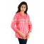 Trendy summer pink full sleeve top for girls