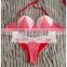 Red Lace padded swimsuit bikini swimwear