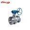 2 piece duplex carbon steel api worm gear flanged floating ball valve dn50 pn16