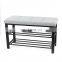 Customized Multi design storage metal shoe rack Fabric foldable storage chair saving place in doorway