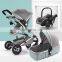 Leather baby stroller cadeirinha carrinho de bebe pram carriage