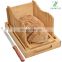 Foldable Bamboo Bread Slicer with Crumb Tray Adjustable Bamboo Bread Cutter for Homemade Bread Loaf Cakes Bagels Slicer
