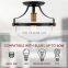 Round bronze in stock ETL listed glass light fixture living room chandelier decorative ceiling light