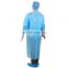 Disposable non woven isolation gown knitted elastic sleeve comfortable visit gown