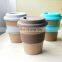 Cute Travel Customized Bamboo Fiber Coffee Mug with Lid