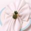 Green And Gold Colored Pineapple Metal Napkin Ring With Diamond Wholesale