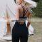 Sexy One Piece Yoga Gym Jumpsuit Ladies Dance Activewear Bra Leggings Jumpsuit Set Custom Logo Outdoor Sports Running Wear