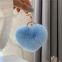60Imitation rabbit hair peach heart patch plush love bag hanging small gift accessories keychain