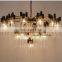 High Quality Brass Chandelier Modern Black and Gold Pendant Light With Glass Tube Warm White E14 E12 Base Type for Living Room