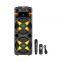 ZQS12205 super power 80W 12-inch*2  OEM cost-effective big party speaker with colorful lights