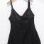Elegant women's temperament V-neck sleeveless mid length backless dress, small black dress