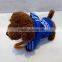 Led plush musical walk teddy dog toy with cord towing