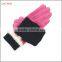 ladies and gril pink gift sheepsuede leather gloves with knit wrist lining polyester