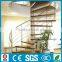 modern stainless steel oak wood spiral stairs, wood staircase--YUDI