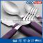 Easy to maintain soft touch custom flatware dessert knife fork spoon