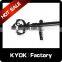 KYOK popular style black color curtain rod set,plating black color curtain finials for window decoration