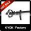 KYOK New design black color curtain rod set,plating iron window decorative curtain finials