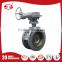 Double flange Full PTFE Three eccentric metal hard butterfly valve with pneumatic actuator